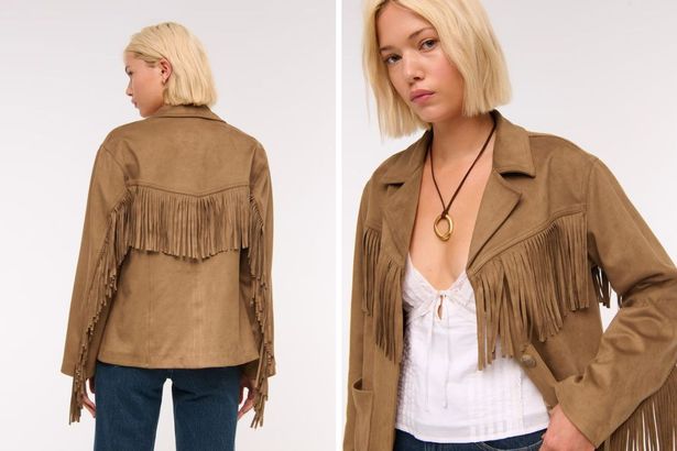 Abercrombie & Fitch Vitch Vegan Suede Fringe Jacket