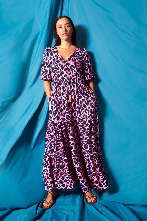 Scamp & Dude Pink Leopard Print Maxi Dress