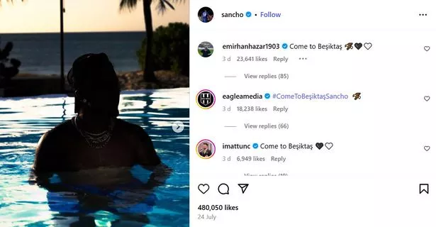 تم قصف Jadon Sancho من Instagram من خلال تعليقات من مشجعي Besiktas