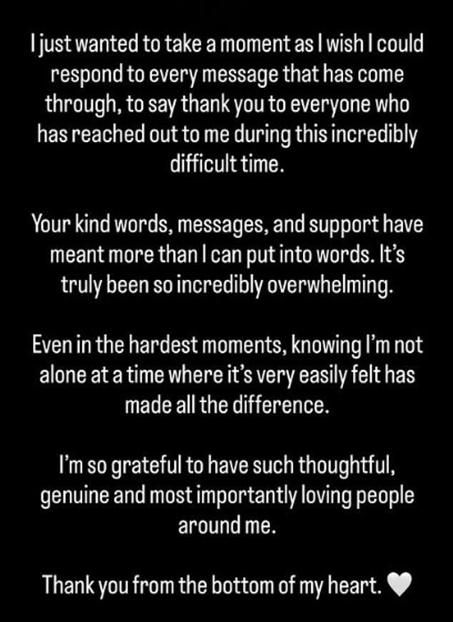 في يوم الخميس ، شاركت بريدجيت شكرًا قلبيًا لأتباعها الذين أظهروا دعمًا لرجل الأعمال بعد الانفصال. في الصورة