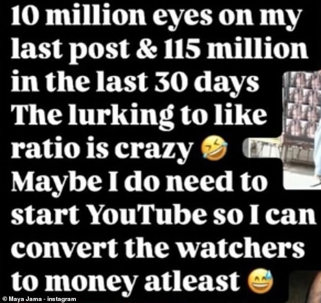 وتأتي الأخبار بعد أن شاركت مقدم العرض التلفزيون شخصياتها المثيرة للإعجاب على Instagram ، واتصلت المراقبين الصامتين الذين ينظرون إلى ما تنشره ، لكن لا تشارك