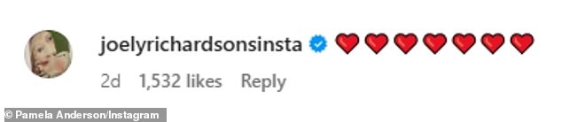 نشرت Joely سبعة رعاة الرموز التعبيرية رداً على صهرها السابق و Baywatch Alum البالغة من العمر 58 عامًا ، والتي تحتفل بالنجاح الهائل لفيلمهم رقم 3 في الولايات المتحدة