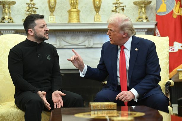 يلتقي الرئيس الأمريكي دونالد ترامب ورئيس أوكرانيا فولوديمير زيلنسكي في المكتب البيضاوي للبيت الأبيض في واشنطن العاصمة ، 28 فبراير 2025