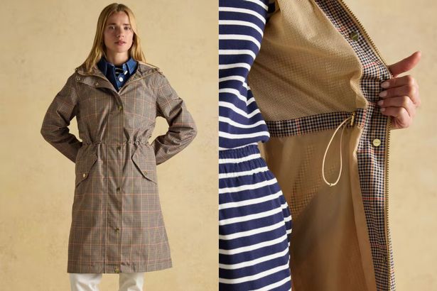 Joules Holkham Brown تحقق من معطف واق من مقاومة للماء