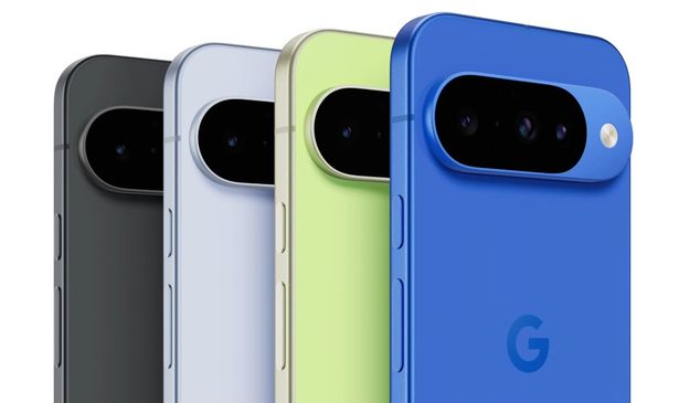 أربعة هواتف Google Pixel 10 بألوان مختلفة
