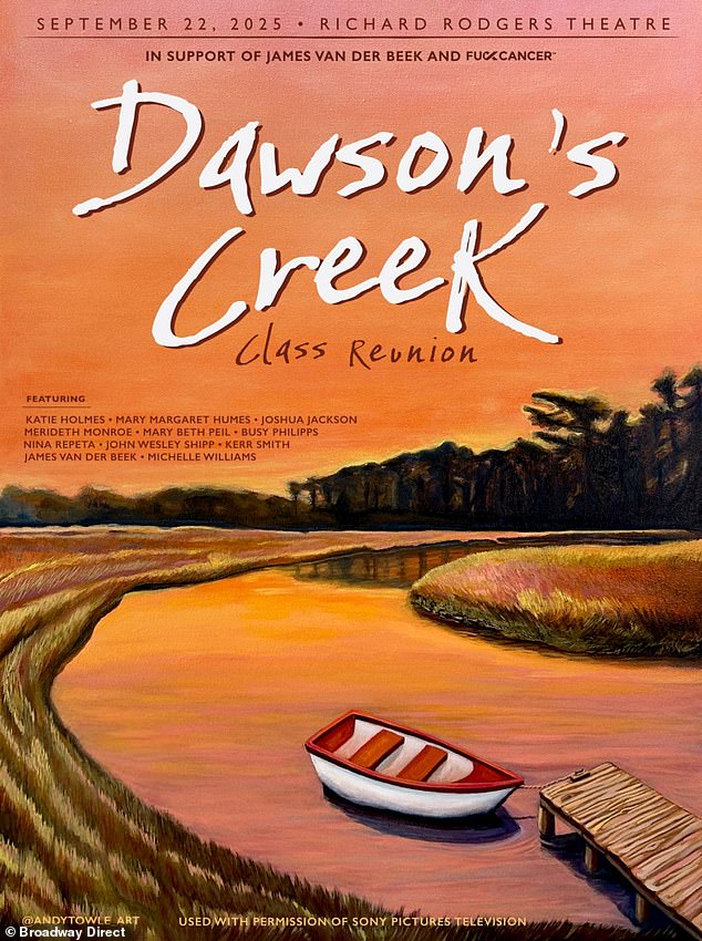 يوم الاثنين المقبل ، ستجتمع المجموعة الموهوبة لأول مرة منذ عام 2018 لحضور شمل داوسون كريك في مسرح ريتشارد رودجرز في وسط مانهاتن ، الذي يفيد جيمس وغيره