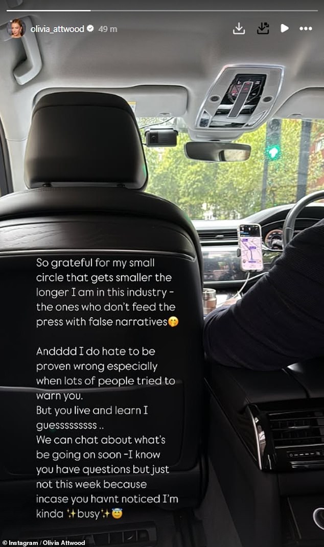 بينما لم يشارك أوليفيا وريان السبب وراء سقوطهما ، شارك مقدم العرض منشورًا خفيًا على قصص Instagram يوم الأربعاء ويبدو أنه يهدف إليه