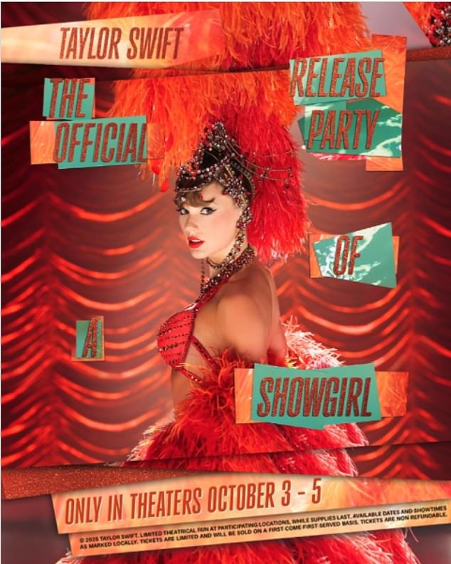 أعلنت تايلور سويفت ، 35 عامًا ، أنها ستحصل على حفلة مسرحية للاحتفال بألبومها القادم ، The Life of a Showgirl