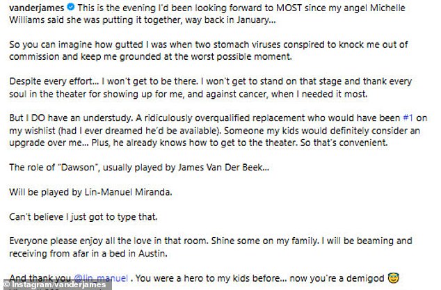 أعرب الممثل - الذي كشف أنه تم تشخيص إصابته بسرطان القولون والمستقيم في المرحلة الثالثة في العام الماضي في نوفمبر 2024 - عن أنه 