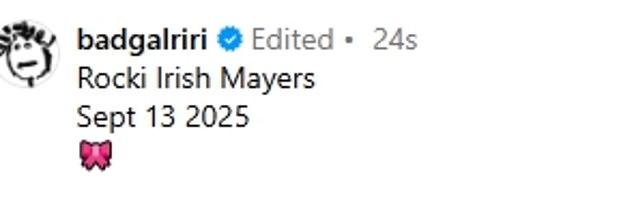 صحيح أن النموذج ، ذهبت ريهانا للحصول على اسم غير عادي لابنتها البكر