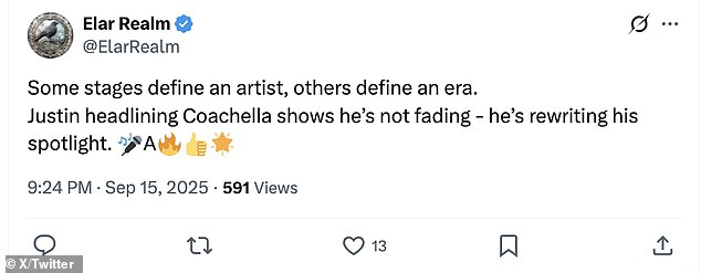 انتقل عدد من عشاق Bieber إلى X للاحتفال بأخبار أزعجه البارز عندما كسر