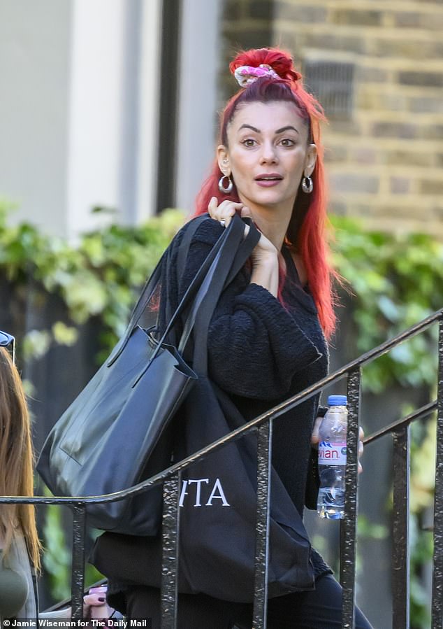 كانت ديان ترتدي ملابس صالة سوداء أثناء توجهها إلى استوديو الرقص لجلسة تدريبية أخرى مع ستيفان