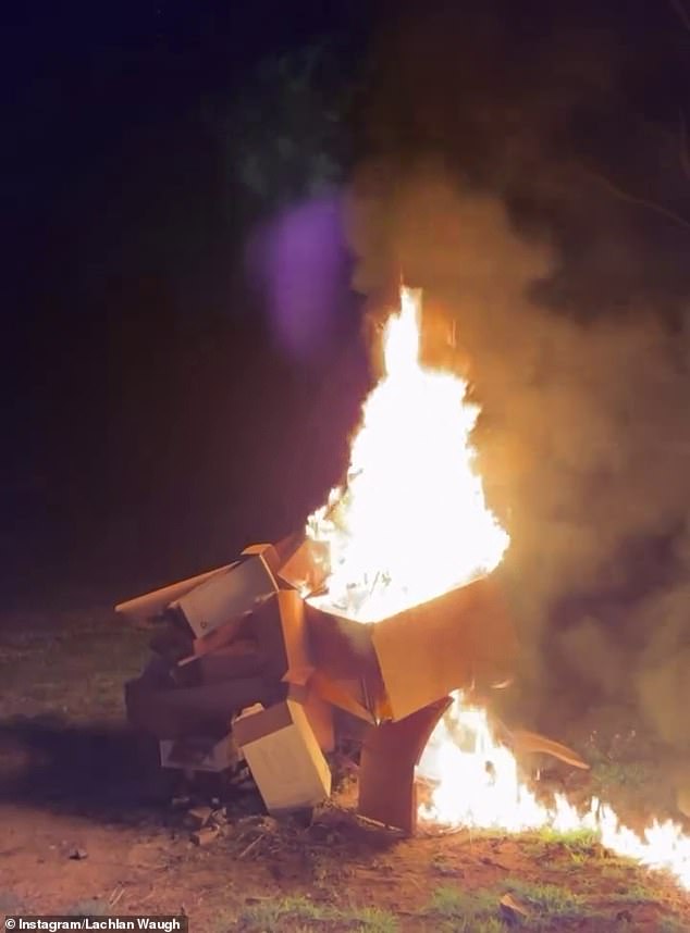 قام Lachlan ، الذي كان مستمرًا مع Big Brother Star لمدة ست سنوات ، بتحميل مقاطع فيديو مقلقة لنفسه يشرب وحرق العناصر في منزلهم