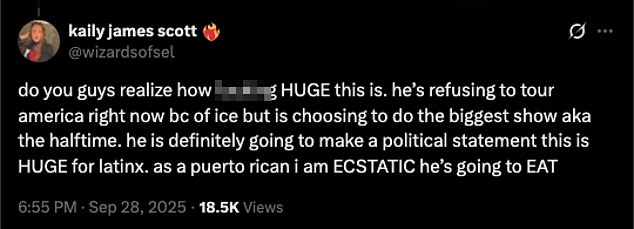 أعرب أحد المعجبين عن فخره بإنجاز Bad Bunny وتوقعوا أنه سيستخدم المرحلة الكبيرة 