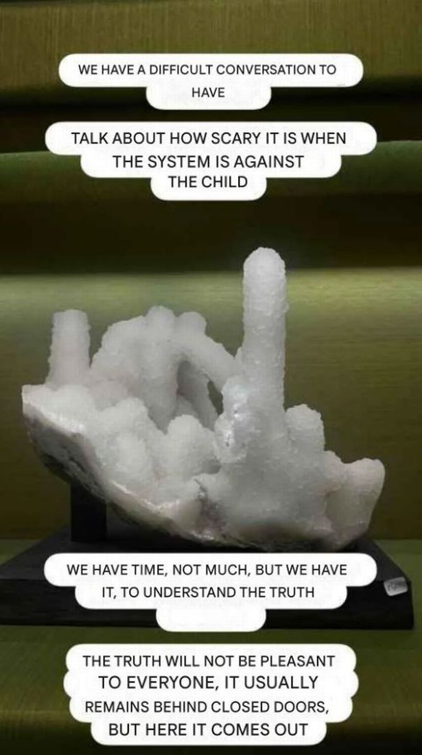 لقطة شاشة لرسالة نشرتها أناستاسيا حيث تقول 