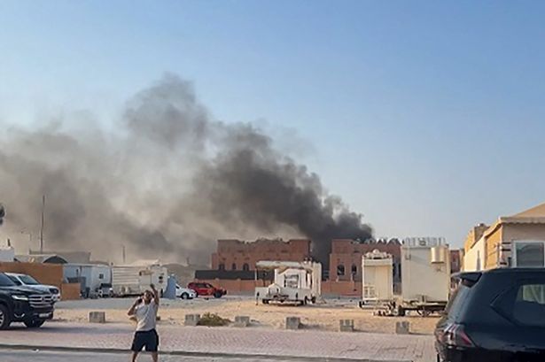 الدخان من الانفجار في عاصمة قطر الدوحة