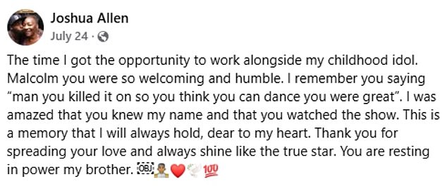 لقد اتضح الآن أن آخر مرة نشر فيها على Facebook كانت في أواخر يوليو ، مما يؤدي إلى تأبيب Malcolm-Jamal Warner مع مقطع منهم معًا على المجتمع