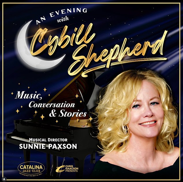 وهي الآن تتجه إلى وظيفة جديدة تمامًا: بطولة ملهى. أمسية مع CYBILL SHEPHERD: الموسيقى والمحادثات والقصص ستقام يومي 17 و18 أكتوبر في نادي كاتالينا للجاز في هوليوود