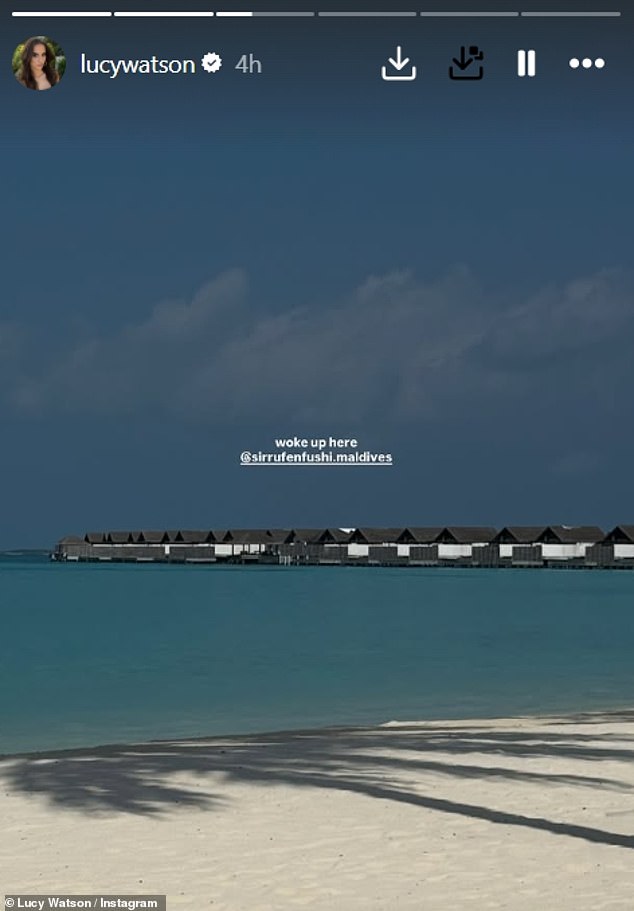 كشفت الشخصية التلفزيونية أنها كانت تقيم في منتجع Sirru Fen Fushi Private Lagoon الفخم ذو الخمس نجوم مع زوجها جيمس دنمور وابنهما ويلوبي البالغ من العمر 20 شهرًا.