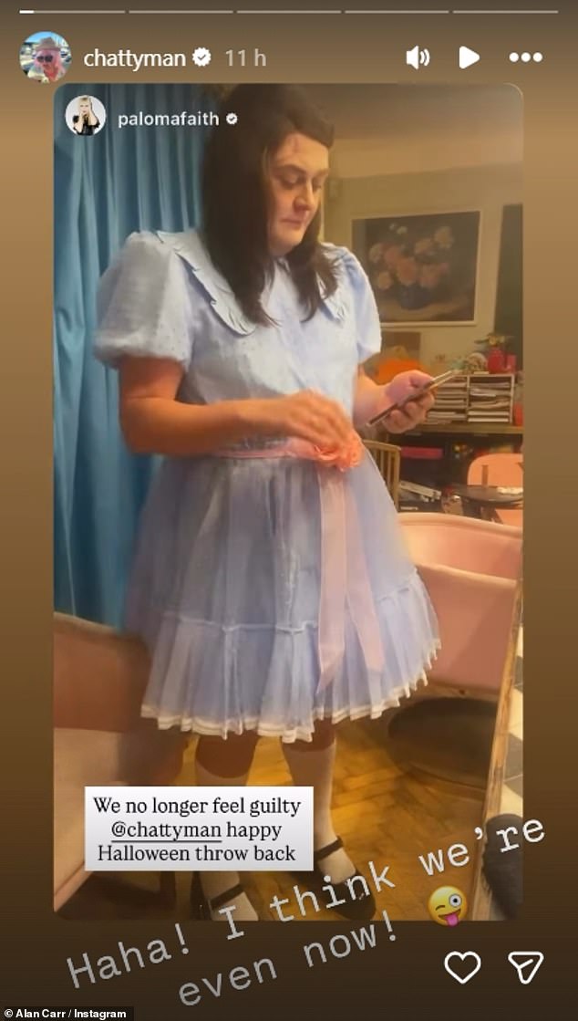 ومع ذلك، بدا أن آلان رأى الجانب المضحك عندما أعاد نشر المقطع على قصة Instagram الخاصة به وكتب: