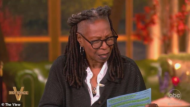 أثارت ووبي غضب المحافظين ويبدو أنها أرسلت رؤساء شبكة ABC إلى حالة من الذعر في برنامج يوم الاثنين عندما طُلب منها إصدار توضيح على الهواء مباشرة بعد تلقي ضربة على الرئيس ترامب