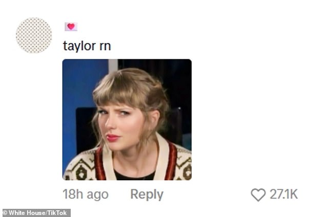 نشر مستخدم TikTok @a..secret5676 لقطة لـ Swift تبدو مرتبكة مع تعليق 