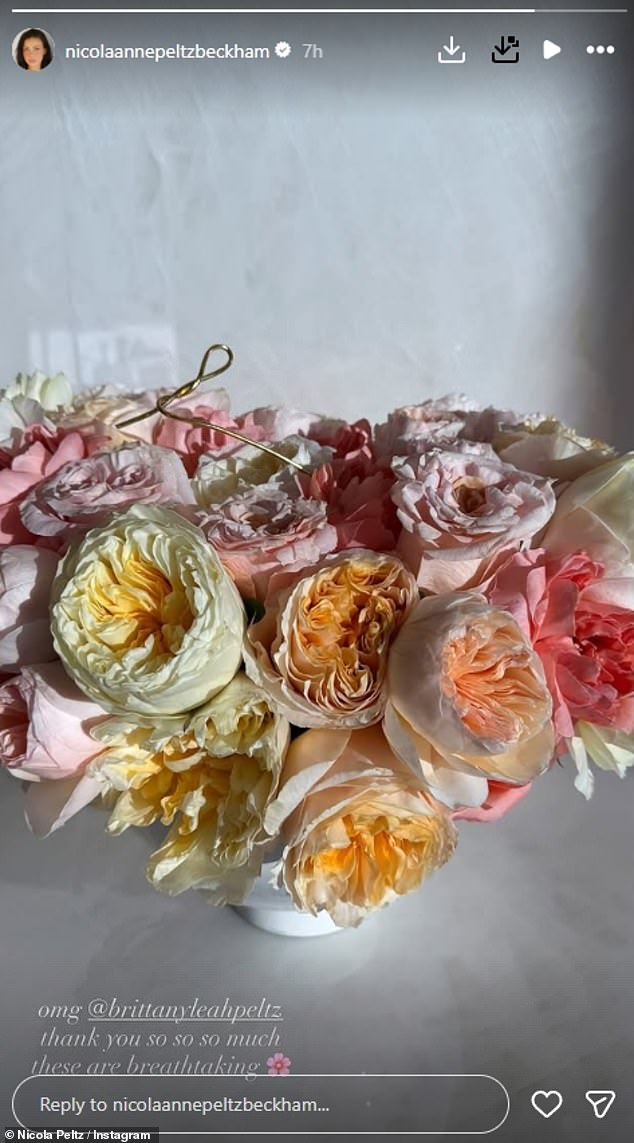 بعد أن تجاهلت نيكولا هذا التكريم، لجأت إلى وسائل التواصل الاجتماعي لنشر تحية كبيرة لأختها بريتاني ومشاركة باقة من باقة الزهور الملونة الخاصة بها.