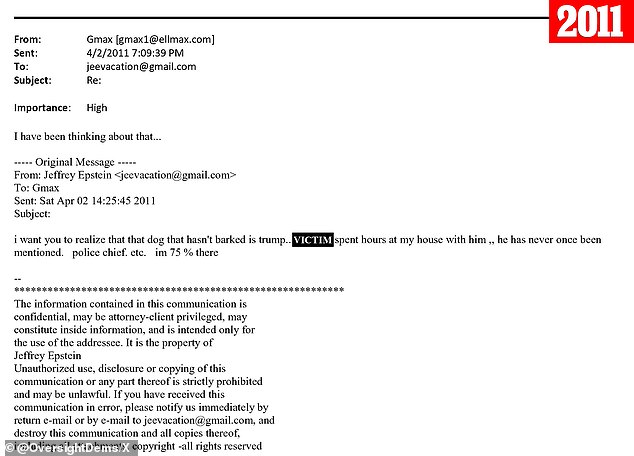 ووصفت إحدى رسائل البريد الإلكتروني ترامب بأنه 