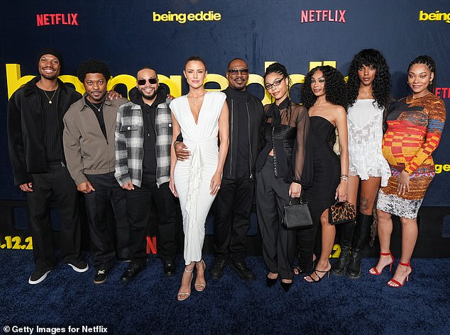 بالإضافة إلى بريا، انضم إيدي (في الصورة مع زوجته بايج بوتشر) إلى ستة آخرين من أبنائه العشرة في حدث السجادة الحمراء في منتصف الأسبوع