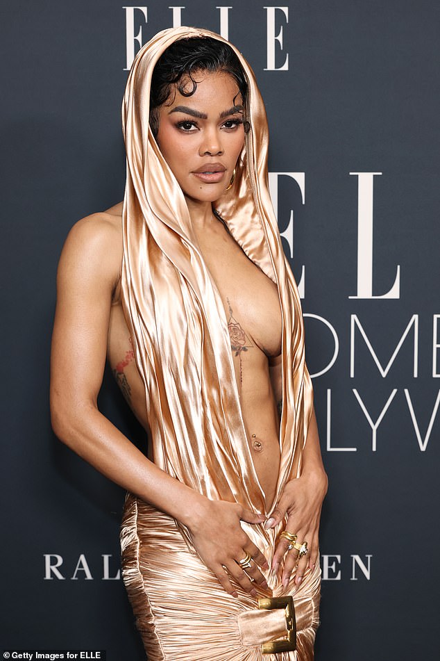 وسلط الفستان الكاشف الضوء على انقسامها الواسع