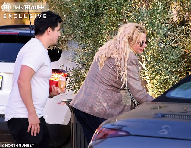 وبعد لحظات، جلست سبيرز خلف عجلة قيادة سيارتها BMW السوداء وانطلقت مسرعة