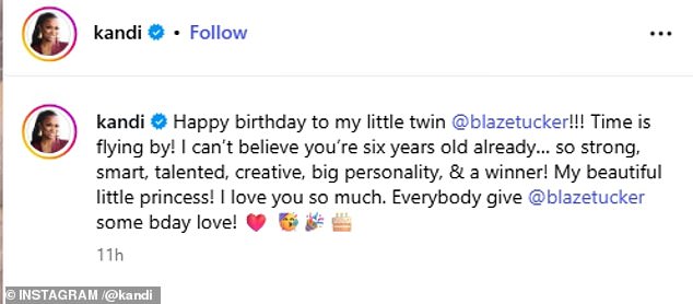 يوم السبت، توجهت الأم لثلاثة أطفال إلى إنستغرام لتكريم طفلها الأصغر، وكتبت في تعليق: 