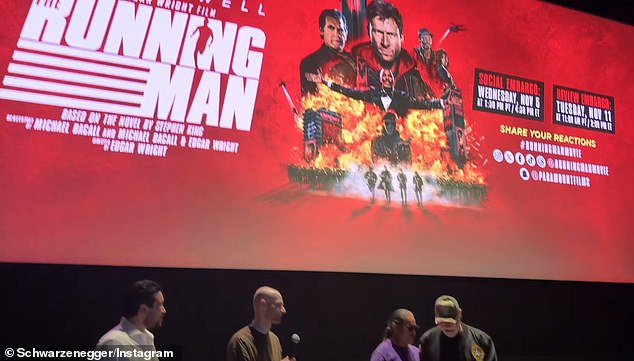 انتقل أرنولد إلى Instagram يوم الأربعاء لإبلاغ الجمهور بأنه رتب لعرض فاخر لفيلم The Running Man