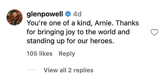 ترك جلين باول، الرجل الرائد في The Running Man، تعليقًا على منشور على Instagram جاء فيه: 