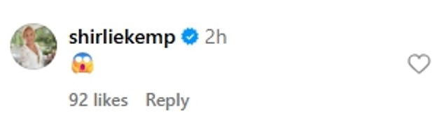 أضافت شيرلي رمزًا تعبيريًا مصدومًا إلى منشور 