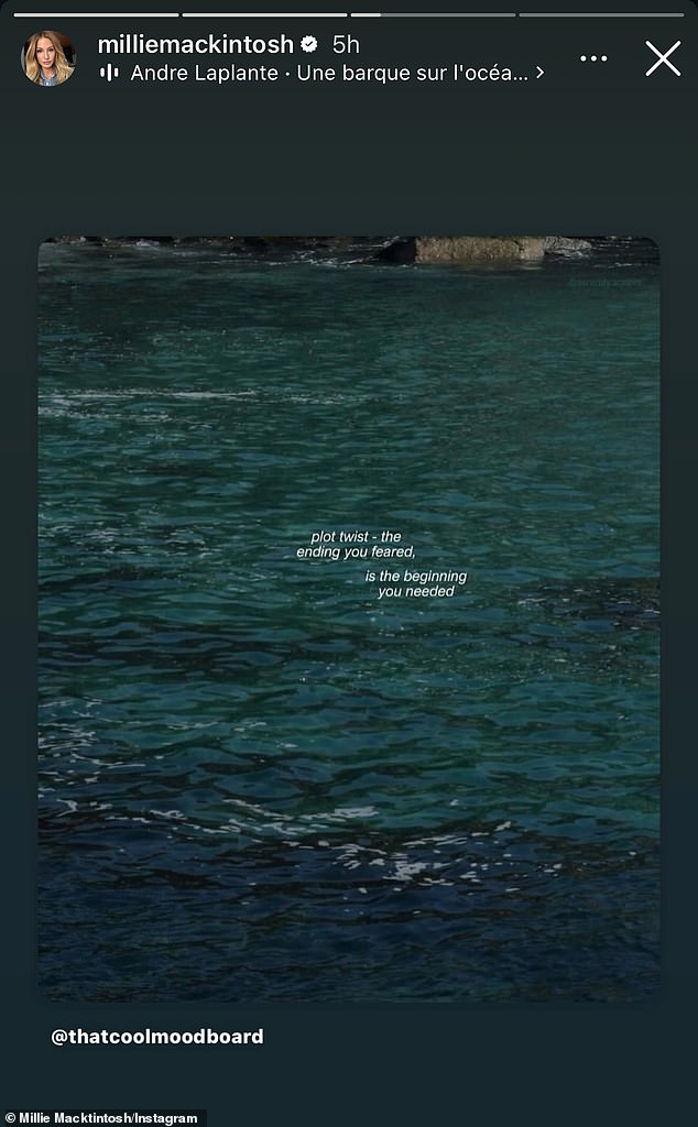 بعد ساعات فقط من الإعلان، شاركت ميلي أيضًا اقتباسًا غامضًا على Instagram جاء فيه: 