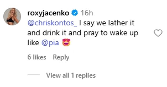 وكتبت الفتاة البالغة من العمر 45 عامًا، في إشارة إلى صديقها الرائد في عالم الموضة، كريس كونتوس: 