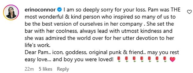 بعد أنباء وفاة بام، تدفقت التعازي من مجموعة من النجوم، بما في ذلك فيرن كوتون وأندي أوليفر.