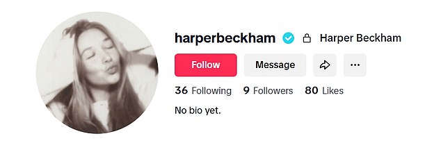 يأتي ذلك بعد أن كشفت صحيفة ديلي ميل حصريًا أن هاربر ابنة ديفيد وفيكتوريا، انضمت رسميًا إلى TikTok