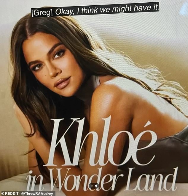 التقطت كاميرات تلفزيون الواقع كلوي وهي تعمل في جلسة التصوير، ثم كشفت عن الصورة النهائية (في الصورة)، والتي بدت فيها مختلفة بشكل مذهل.