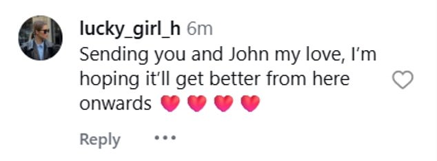 غمر المعجبون لورنا بالرسائل الداعمة وأرسلوا تمنياتهم الطيبة إلى جون