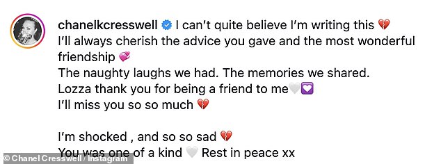 أضافت النجمة المشاركة في فيلم Trollied، شانيل كريسويل، تحية خاصة بها إلى Instagram وقالت: 