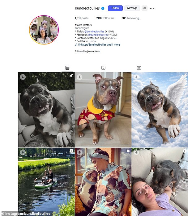 وفي منشور لاحق على Instagram، شاركت صورة لأودين - كما يظهر في زي الكلب الأحمر والأصفر - وقالت إنه 