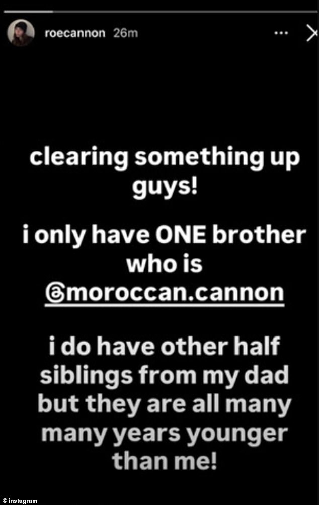 'ليس لدي سوى أخ واحد وهو @moroccan.cannon. لدي إخوة غير أشقاء آخرين من والدي، لكنهم جميعًا أصغر مني بسنوات عديدة! كتب مونرو