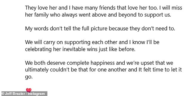 إلى جانب صورة قديمة من عطلة عائلية، أشار جيف إلى العام الصعب الذي واجهوه بسبب العلاقات الممزقة مع ابنه فريدي، 21 عامًا.