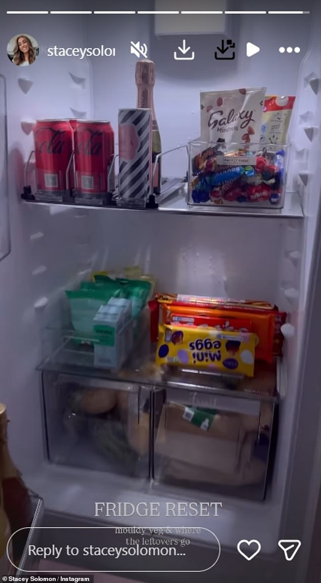 ومع ذلك، فقد ترك عدد من المعجبين يسألون ستايسي عن المكان الذي تحتفظ فيه بمشروباتها ووجباتها الخفيفة، مما دفعها إلى الكشف عن وجود 