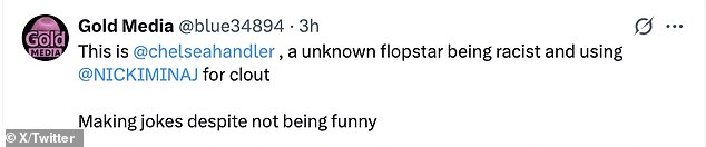 أثارت لقطة هاندلر الكوميدية لميناج غضب قاعدتها الجماهيرية المخلصة، حيث قال البعض إن المضيفة تجاوزت حدودها بالنكتة.