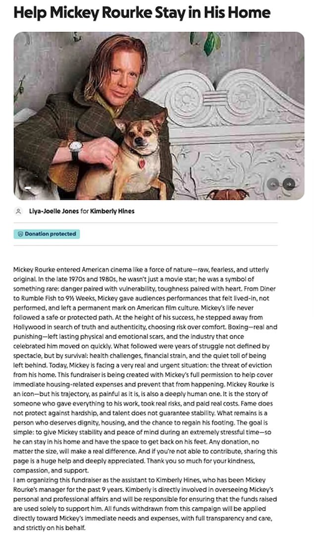 يوم الأحد، أطلقت امرأة تدعى ليا جويل جونز حملة لجمع التبرعات، وقالت إنها تعمل كمساعدة لمدير رورك، كيمبرلي هاينز. ادعى جونز أن GoFundMe تم إنشاؤه بـ 