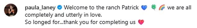 كتبت باولا تعليقًا لطيفًا شاركت فيه اسم طفلها الصغير باتريك