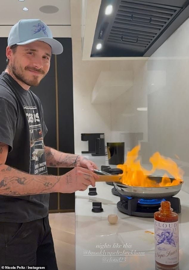 انتقلت زوجة بروكلين نيكولا بيلتز أيضًا إلى Instagram لمشاركة لقطة من طهي بروكلين لها في المطبخ